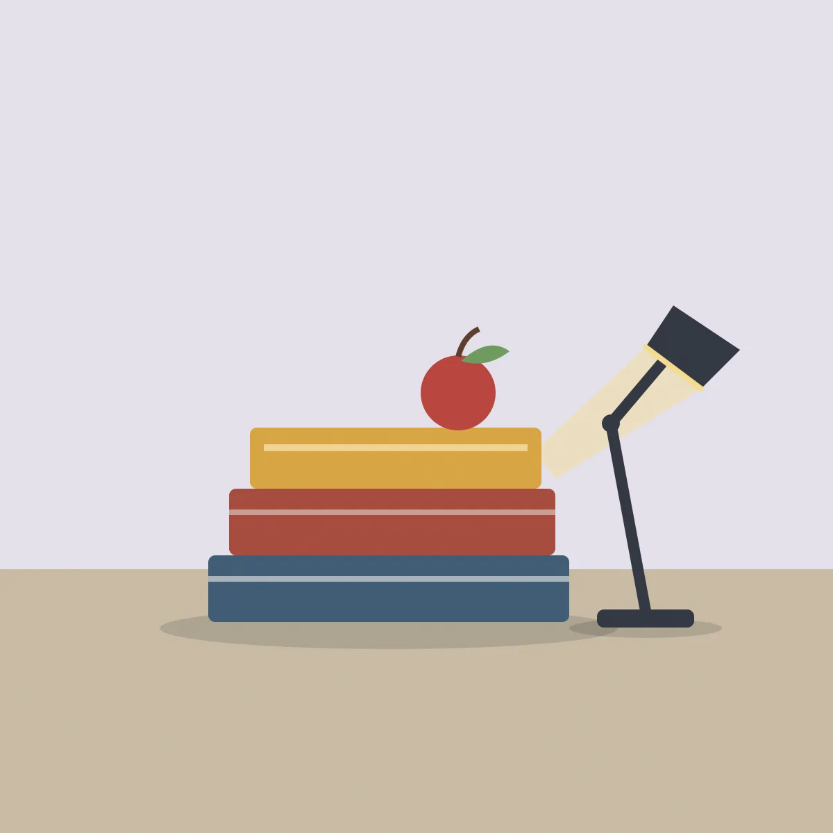 Libros y una lámpara