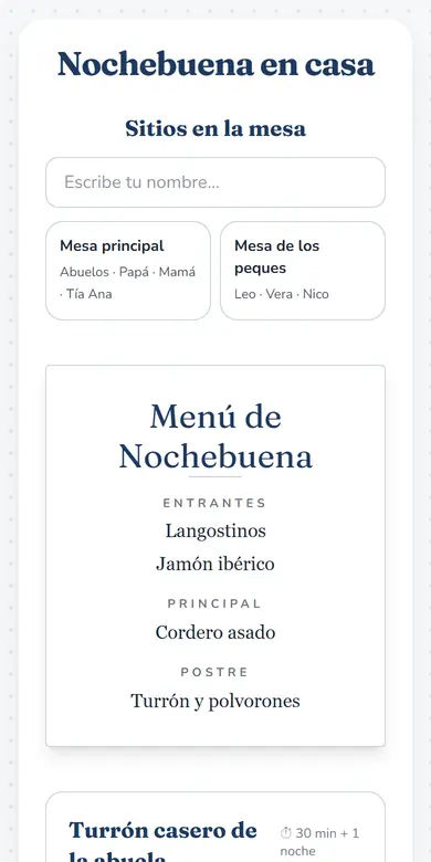 Vista de la plantilla Cena de Navidad
