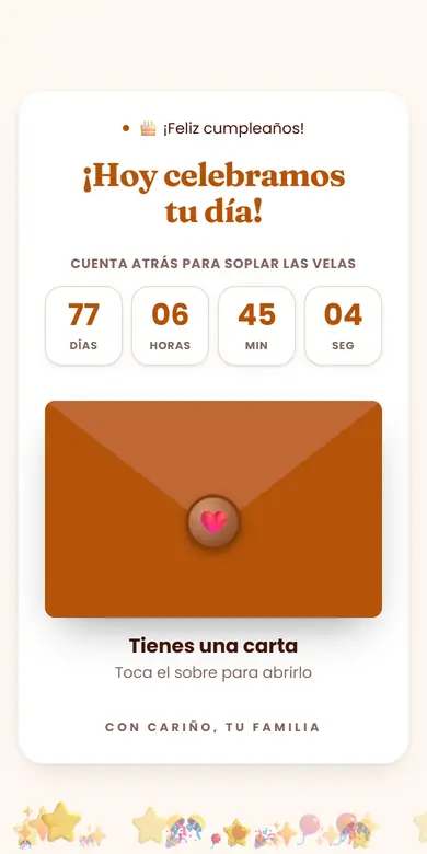 Vista de la plantilla Cumpleaños feliz