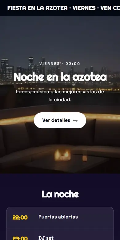 Vista de la plantilla Fiesta en la azotea