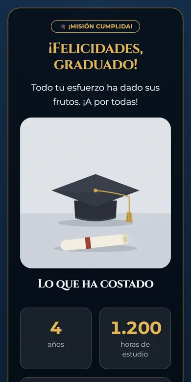 Vista de la plantilla Graduación
