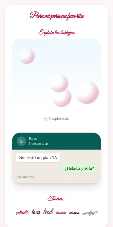 Vista de la plantilla Para mi mejor amiga