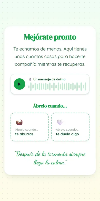 Vista de la plantilla Mejórate pronto