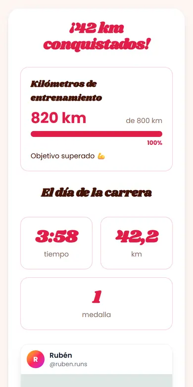 Vista de la plantilla Meta deportiva