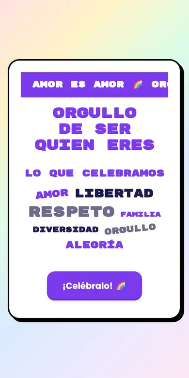 Vista de la plantilla Orgullo